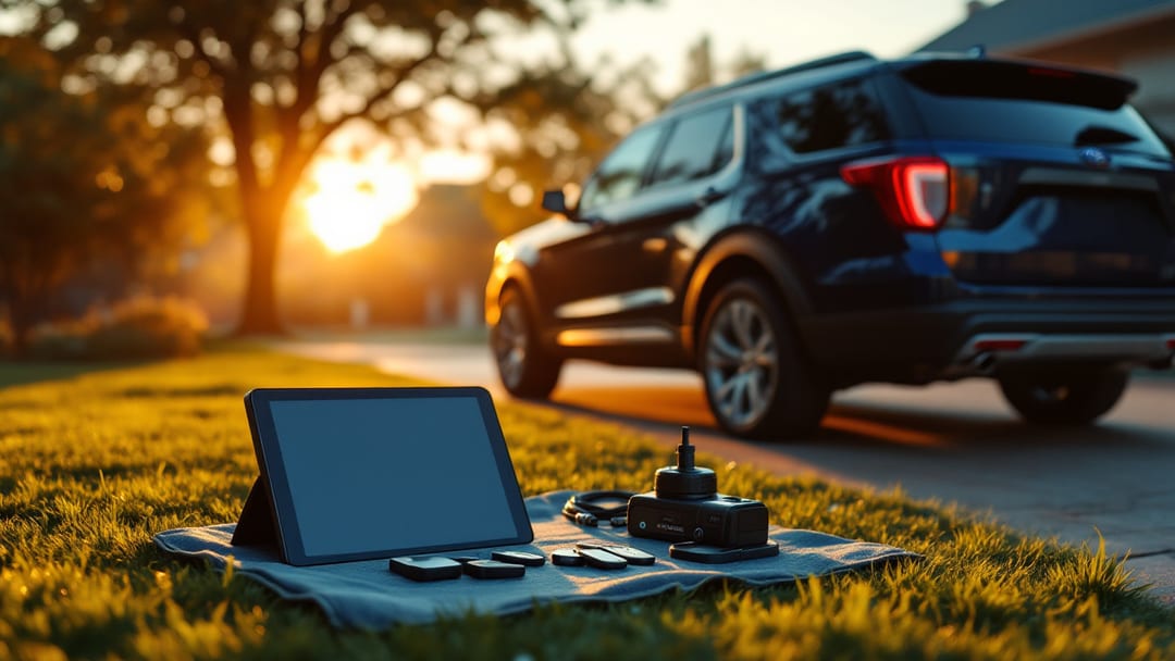 Programación de smart key para Ford Explorer en la entrada de una casa en Cleburne al amanecer